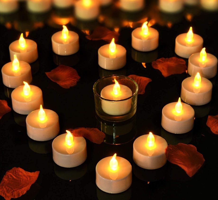 LED Tea Light Candles – Battery-Operated Flameless & Smokeless Decorative Lights for Festive Diwali and Christmas Decorations (Warm White)